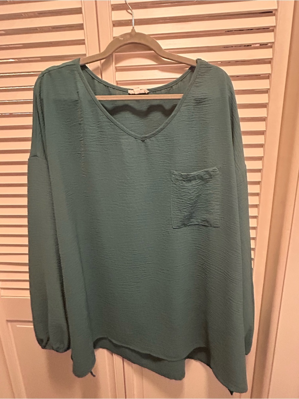 ODDY Teal V-Neck Long Sleeve Pocket Tunic